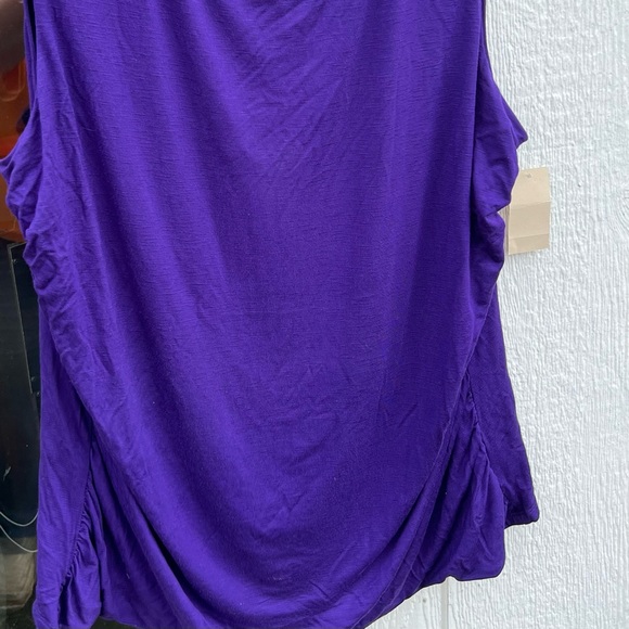 Coldwater Creek 🆕 Belissa Purple Knit Ruched Shell 1X = 18 top - Picture 2 of 8